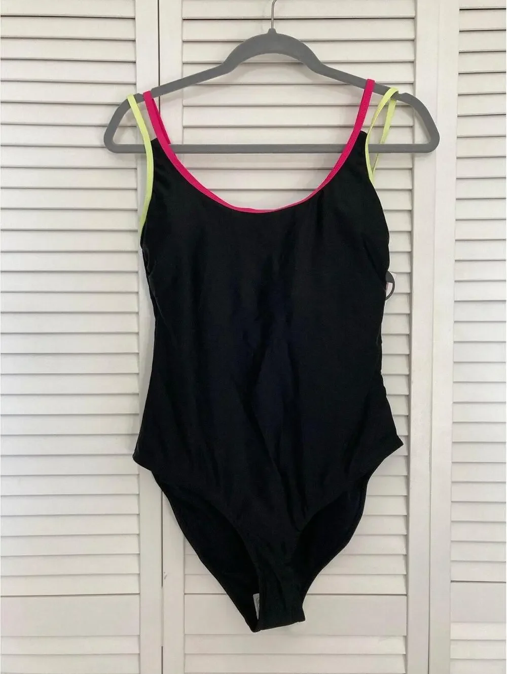 No Boundaries One Piece Swimsuit Black with color straps
